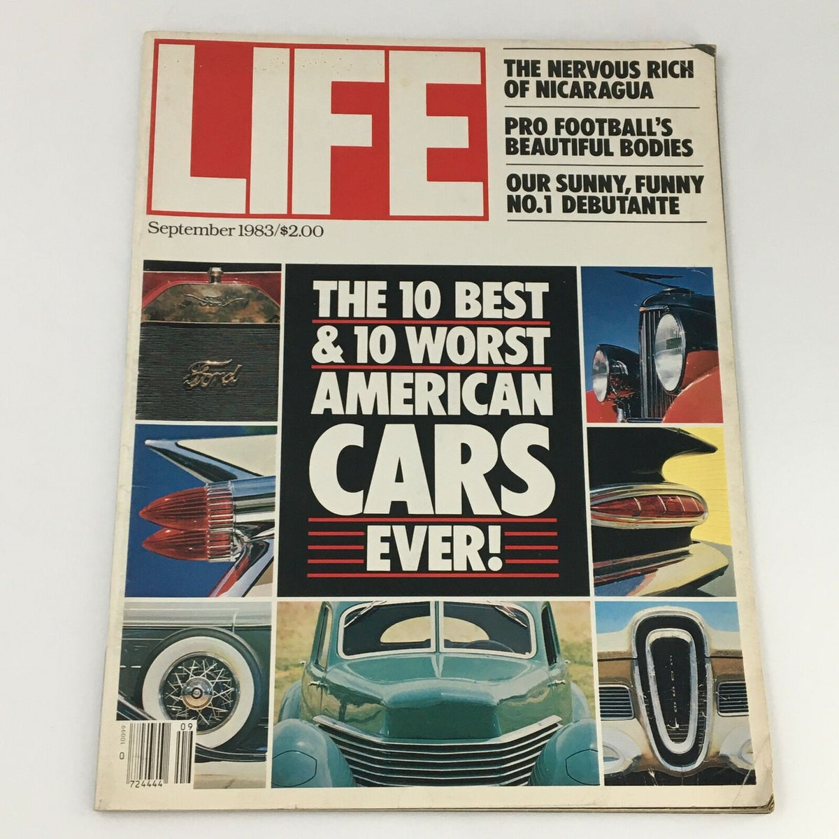 Cover of VTG Life Magazine September 1983 showcasing 'The 10 Best & 10 Worst American Cars' with automotive-themed visuals.