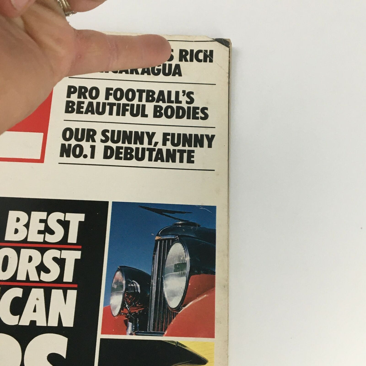 Close-up of the cover details of VTG Life Magazine September 1983, emphasizing 'Pro Football's Beautiful Bodies' and 'Our Sunny, Funny No. 1 Debutante' sections.