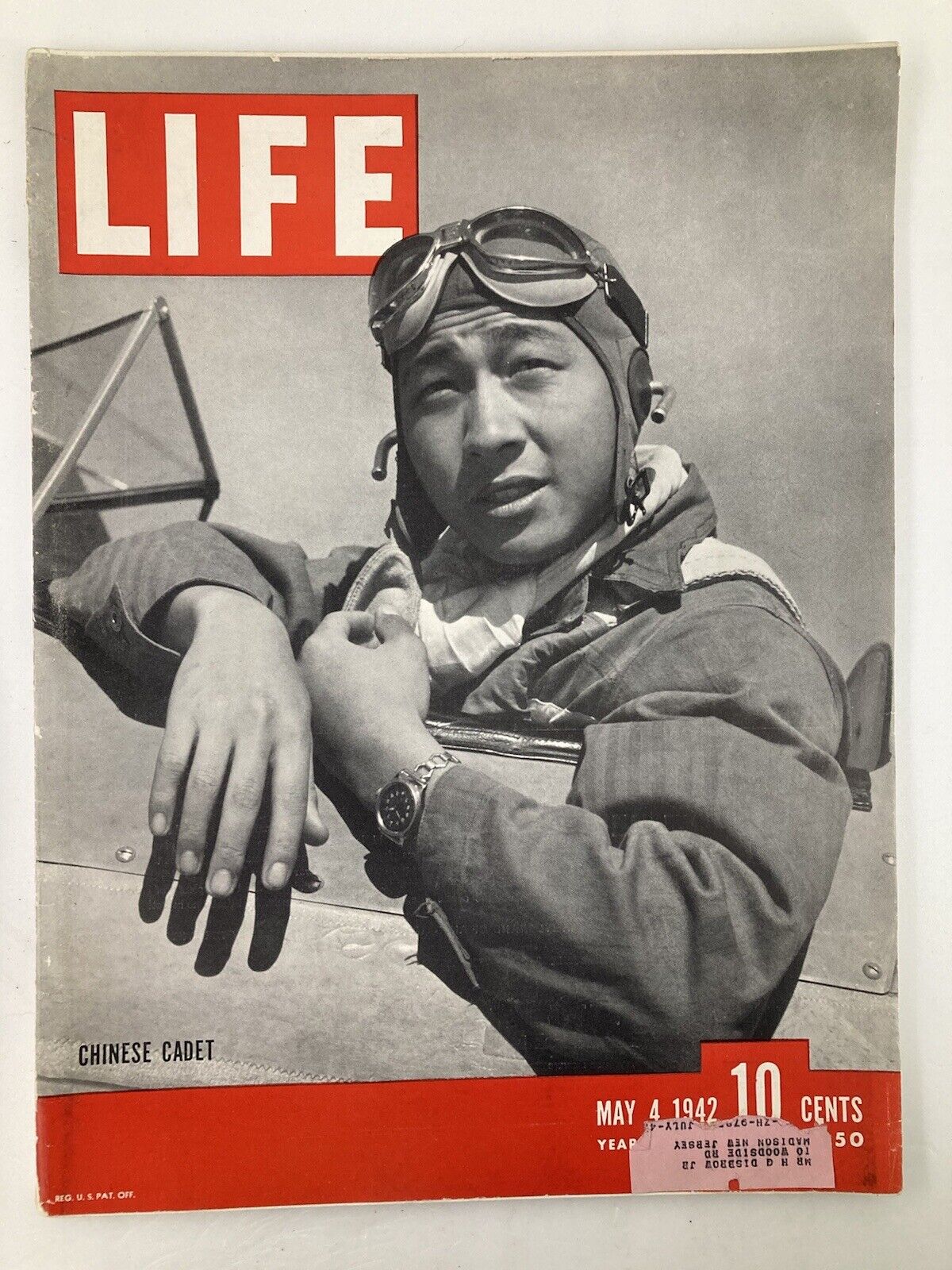 Vintage Life Magazine cover from May 4, 1942 featuring Chao-Min Cheng, a Chinese Air Cadet, showcasing aviation history and military service during World War II.