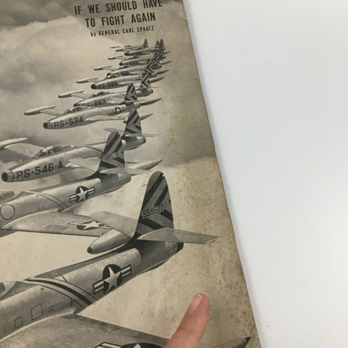 Close-up of the VTG Life Magazine July 5 1948 cover highlighting F-84 Thunderjets, emphasizing the magazine's historical significance.
