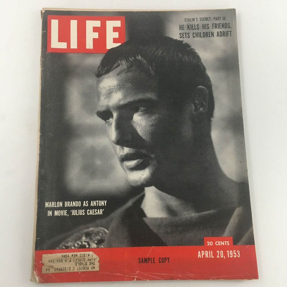 Life Magazine April 20, 1953 Featuring Marlon Brando in Julius Caesar - Vintage Film Collectible