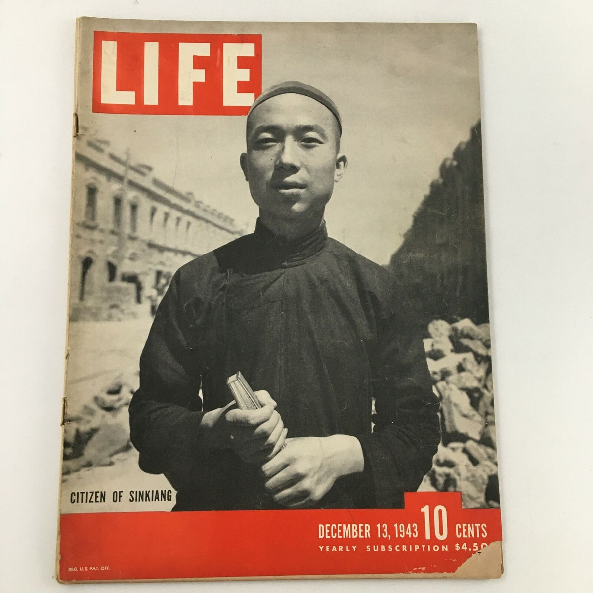 Cover of VTG Life Magazine from December 13, 1943, featuring the article 'Citizen of Sinkiang' with a photograph of a man in traditional attire.