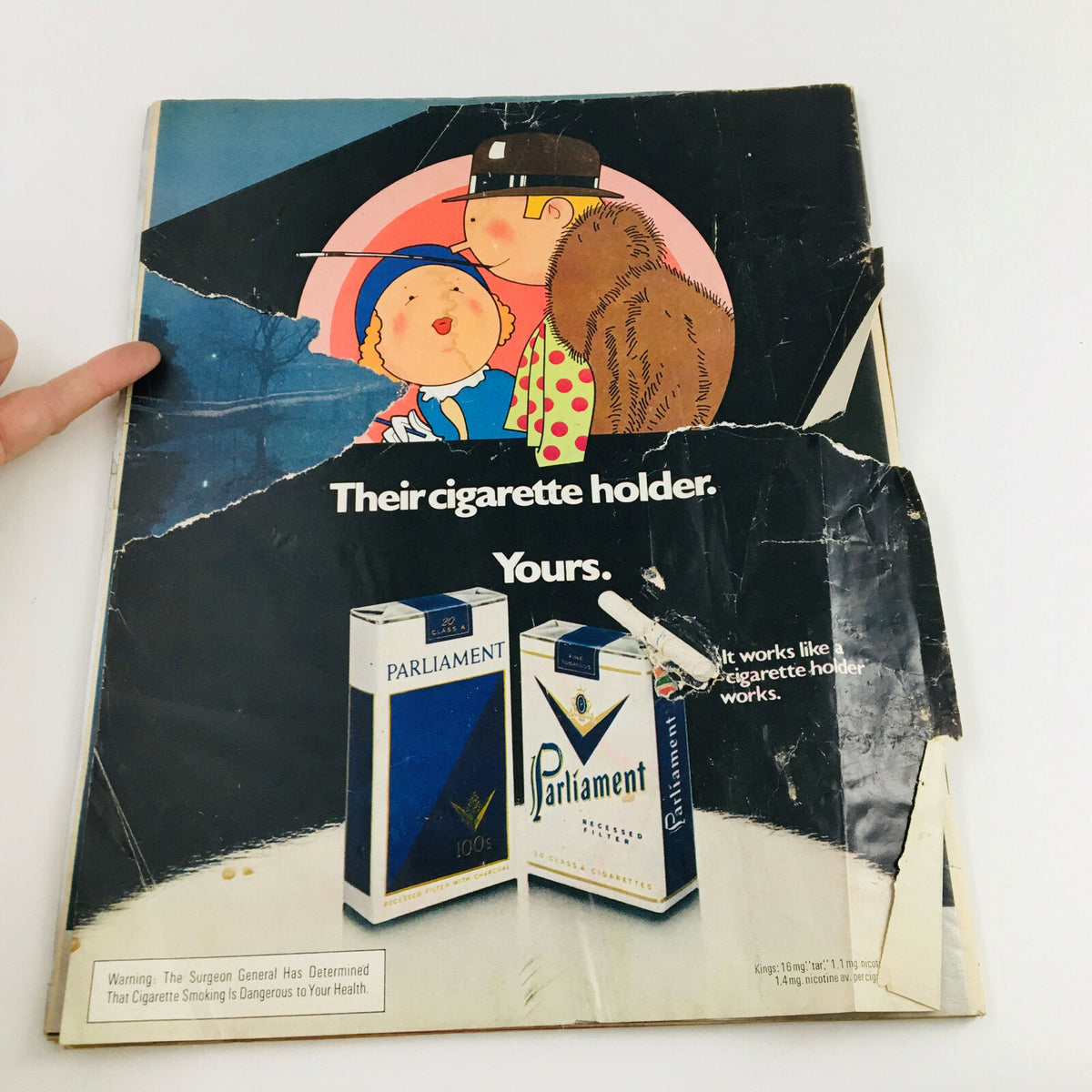 Back cover of VTG Life Magazine December 15 1972 featuring an advertisement with colorful illustrations and vintage cigarette packaging, reflecting the marketing style of the 1970s.