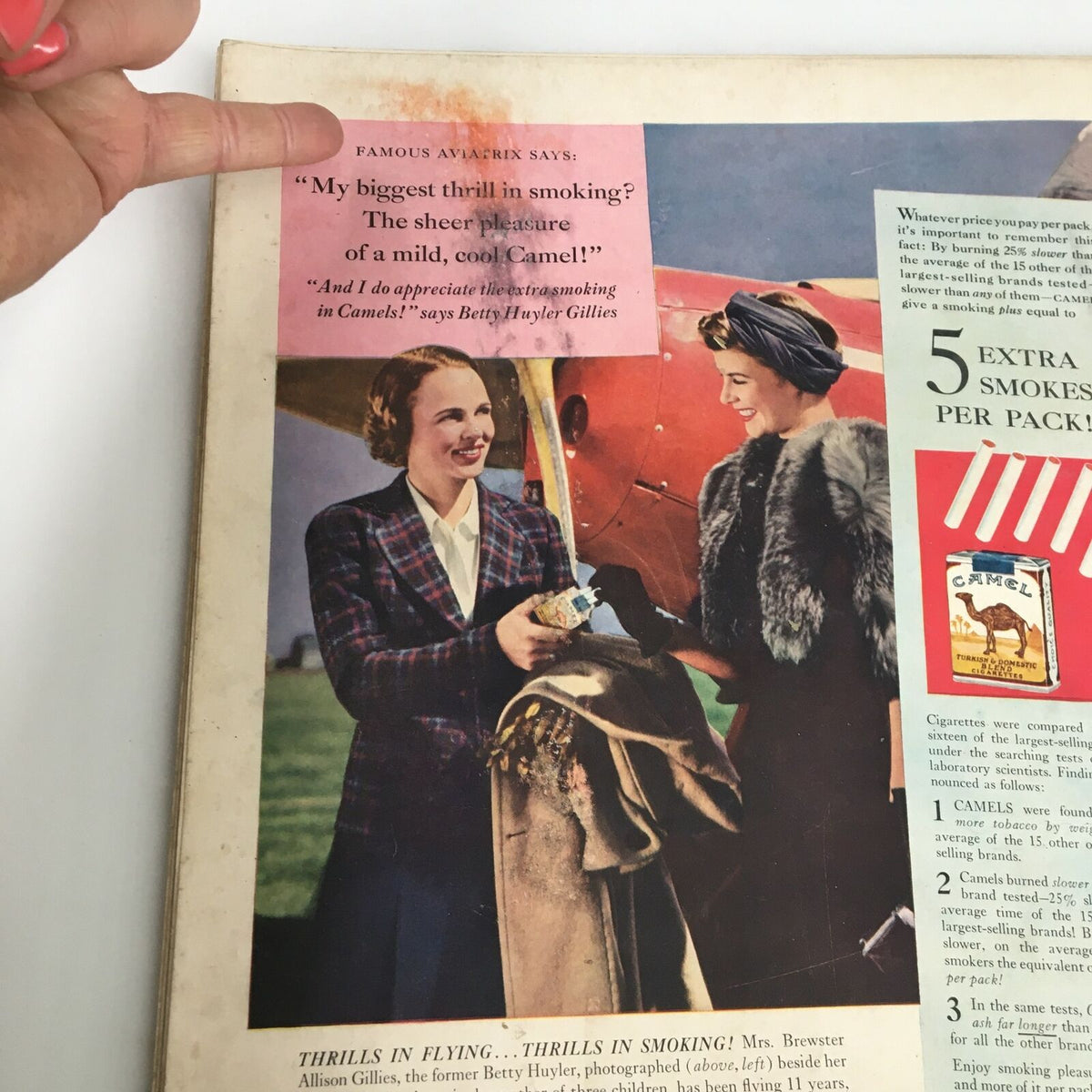 Back cover of VTG Life Magazine December 4, 1939, showcasing an advertisement featuring women and a vintage Camel cigarette promo.
