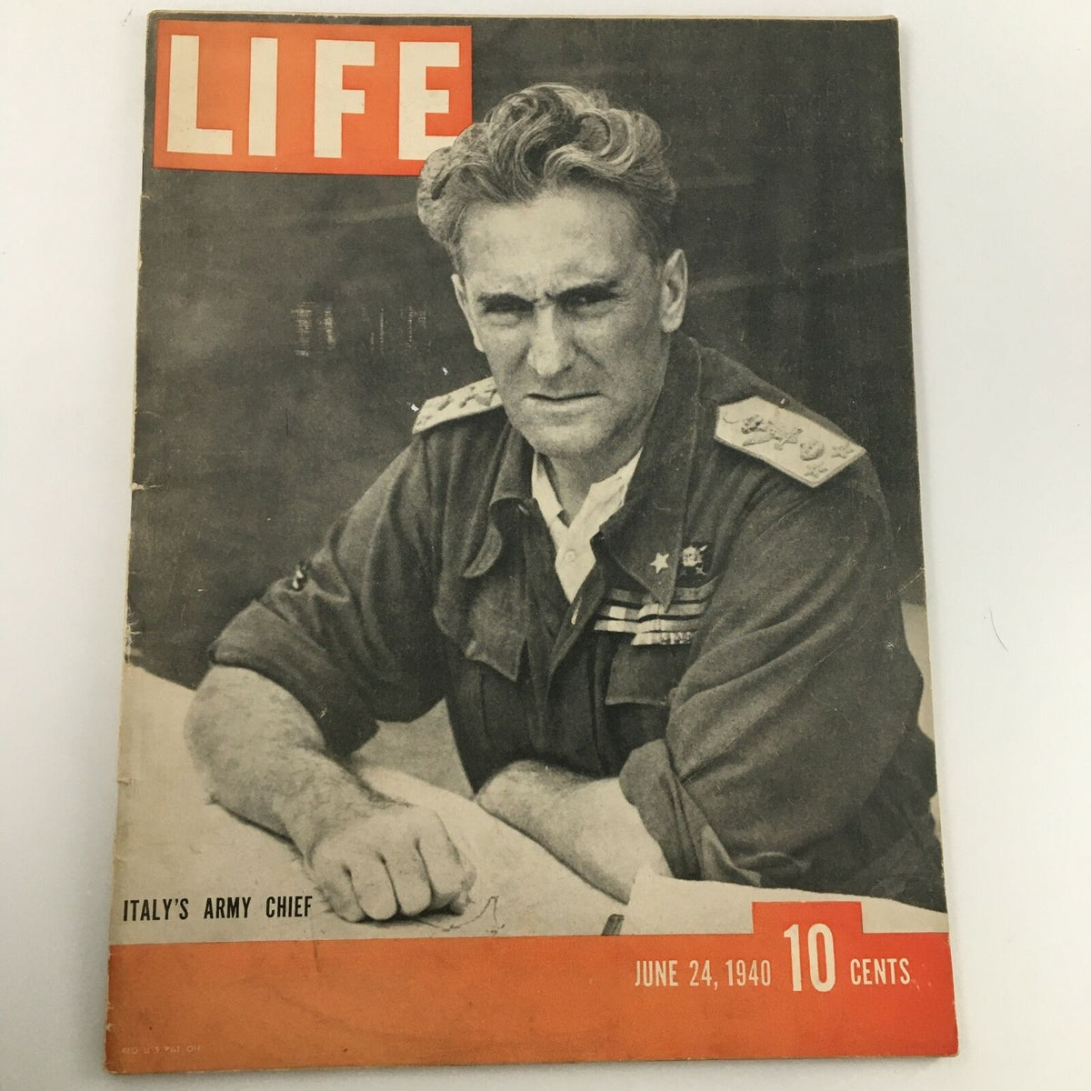 VTG Life Magazine June 24, 1940 featuring Italy's Army Chief on the cover, showcasing historical military significance during World War II.