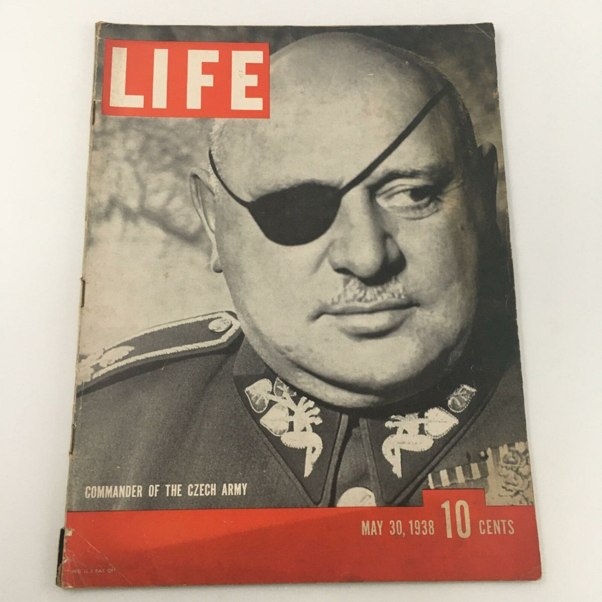 Vintage Life Magazine cover from May 30, 1938 featuring Commander of the Czech Army Jan Syrovy, showcasing historical significance and captivating imagery.