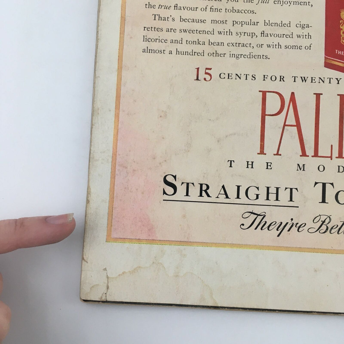 Close-up of the back cover advertisement in Life Magazine July 5, 1937, highlighting Pall Mall's tobacco product with detailed promotional text.
