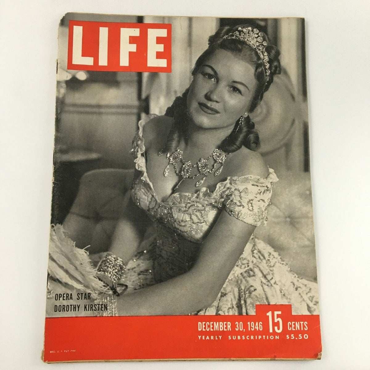 VTG Life Magazine December 30, 1946 featuring opera star Dorothy Kristen on the cover, showcasing her elegant attire and beauty.
