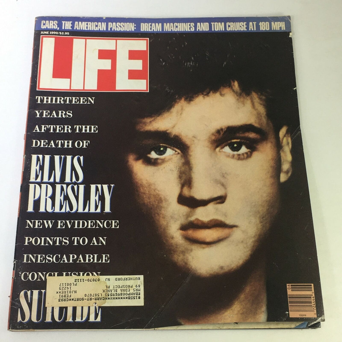 Cover of the June 1990 issue of Life Magazine, commemorating 13 years after the death of Elvis Presley, featuring a close-up photograph of Elvis with bold white text.