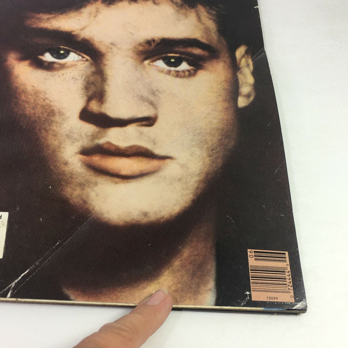 Close-up of vintage Life Magazine cover from June 1990 featuring a detailed portrait associated with Elvis Presley, commemorating 13 years after his death. Perfect for collectors and fans of Elvis.