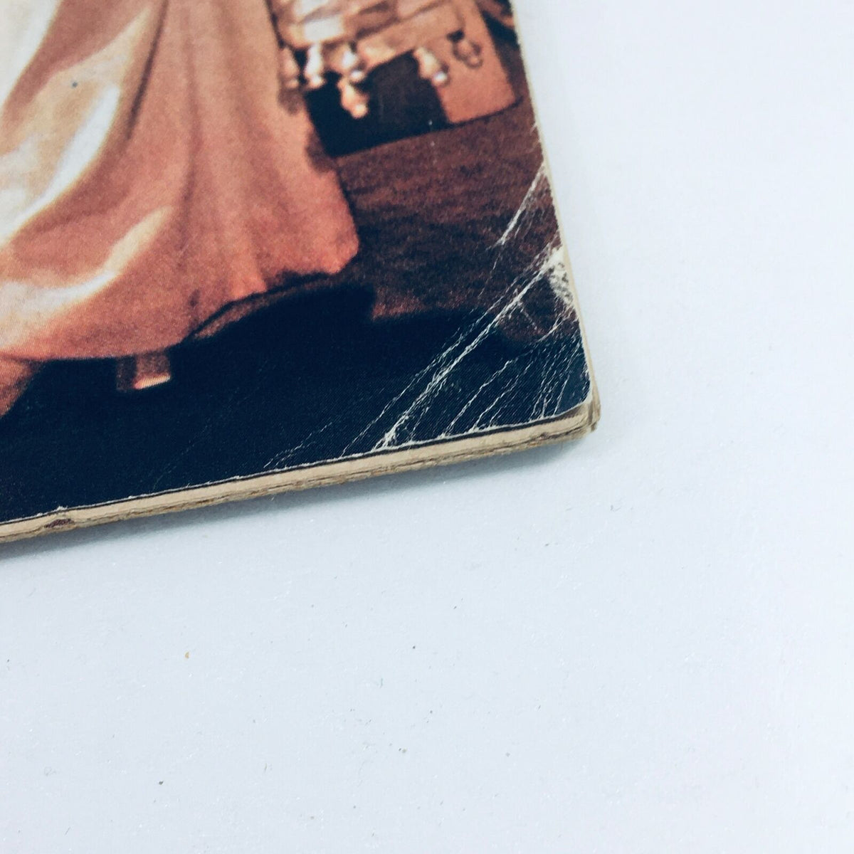 Close-up of the worn edge of the VTG Life Magazine December 8 1967, showing minor wear and tear, maintaining its vintage charm.