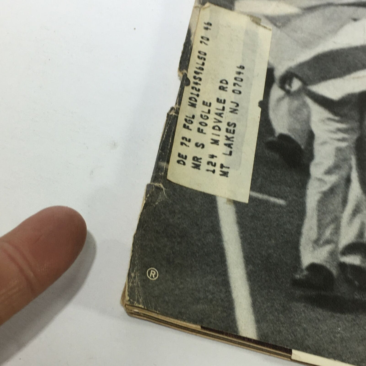 Close-up view of the vintage Life Magazine from September 15, 1972, showcasing an address label and corner wear, relevant to the Olympic tragedy of a small Israeli team.