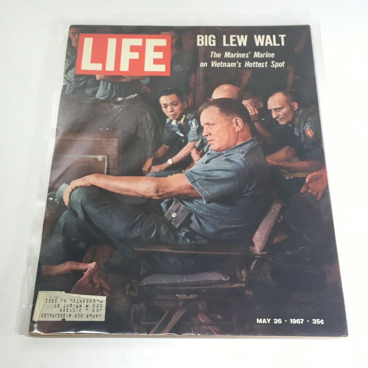 VTG Life Magazine cover from May 26, 1967, featuring Big Lew Malt, the Marines' Marine on Vietnam's hottest spot, showcasing a poignant moment with military personnel.