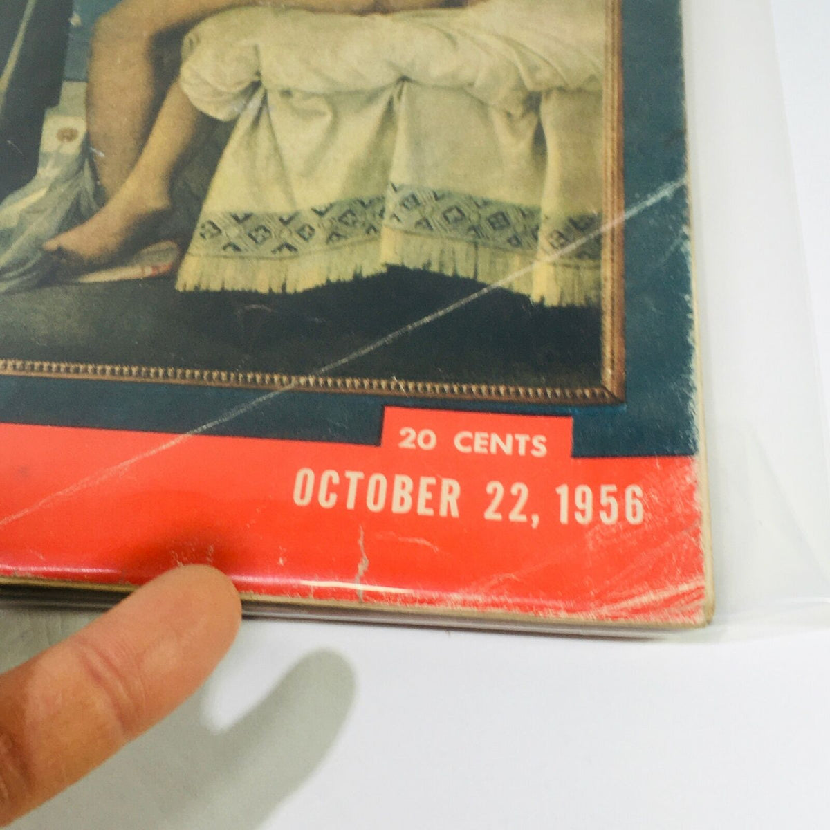 Vintage Life Magazine cover from October 22, 1956, featuring 'The Bather' by Jean Auguste and Dominique Ingres, highlighted with a bold red date and 20 cents price.