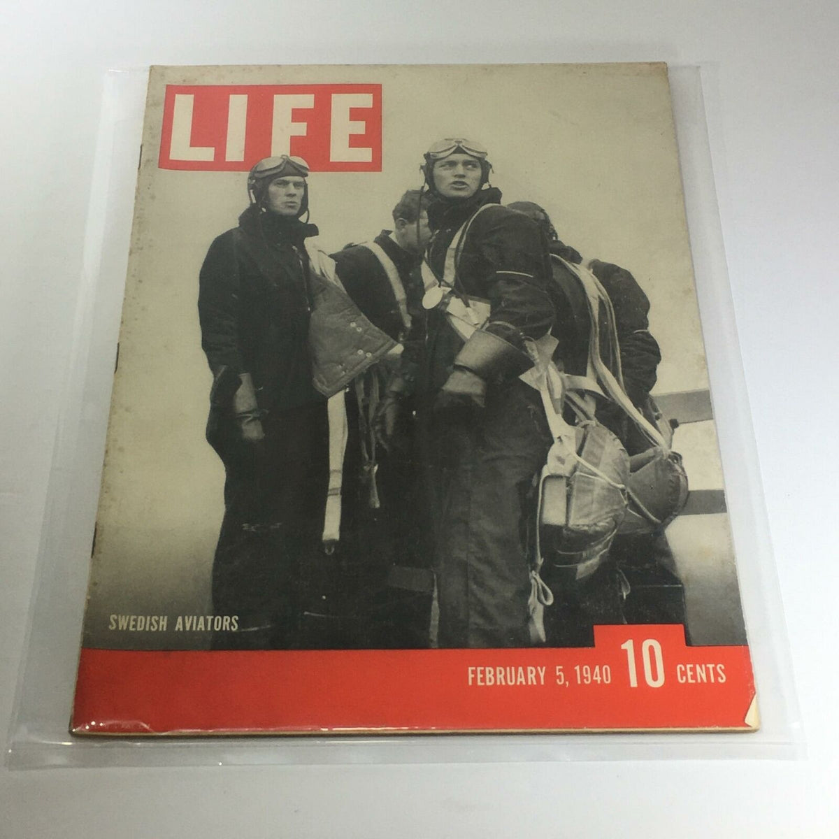 Cover of Vintage Life Magazine from February 5, 1940, featuring Swedish aviators, showcasing historical aviation themes.