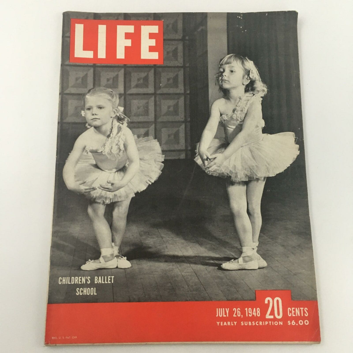 VTG Life Magazine July 26, 1948 featuring Children's Ballet School with young dancers Bobby and Mary on the cover.