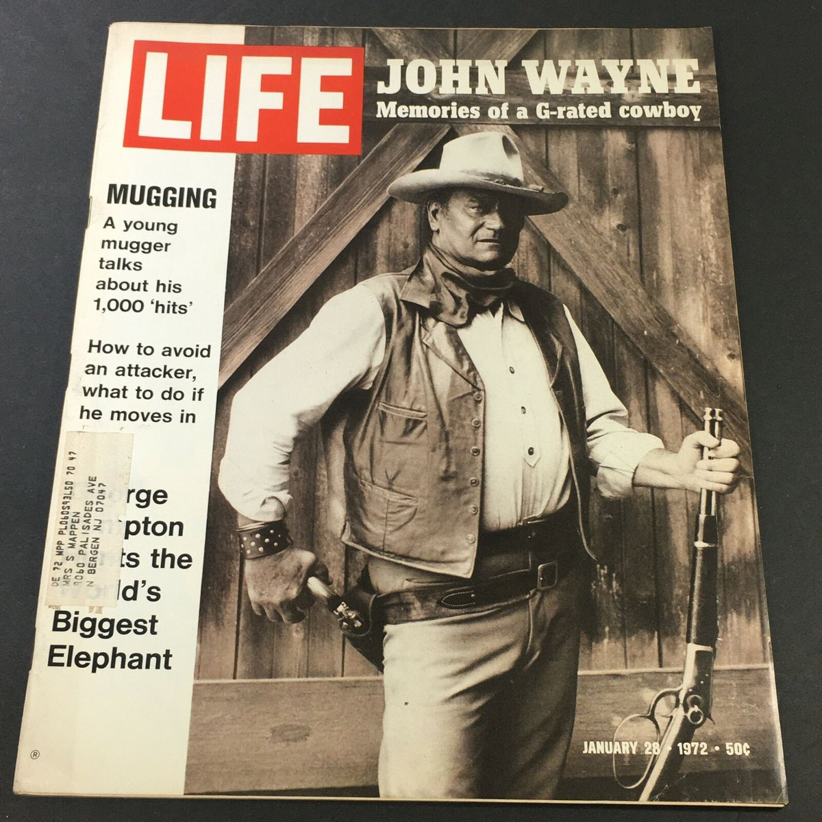 Life Magazine January 28, 1972: John Wayne Feature Plus Biggest Elephant Story - Collectible Edition