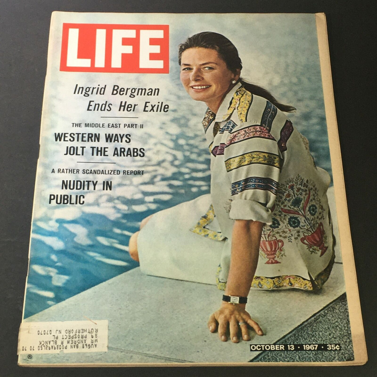 Cover of VTG Life Magazine December 13, 1967 featuring Ingrid Bergman, highlighting articles on Western life, cultural insights, and a report on nudity in public.