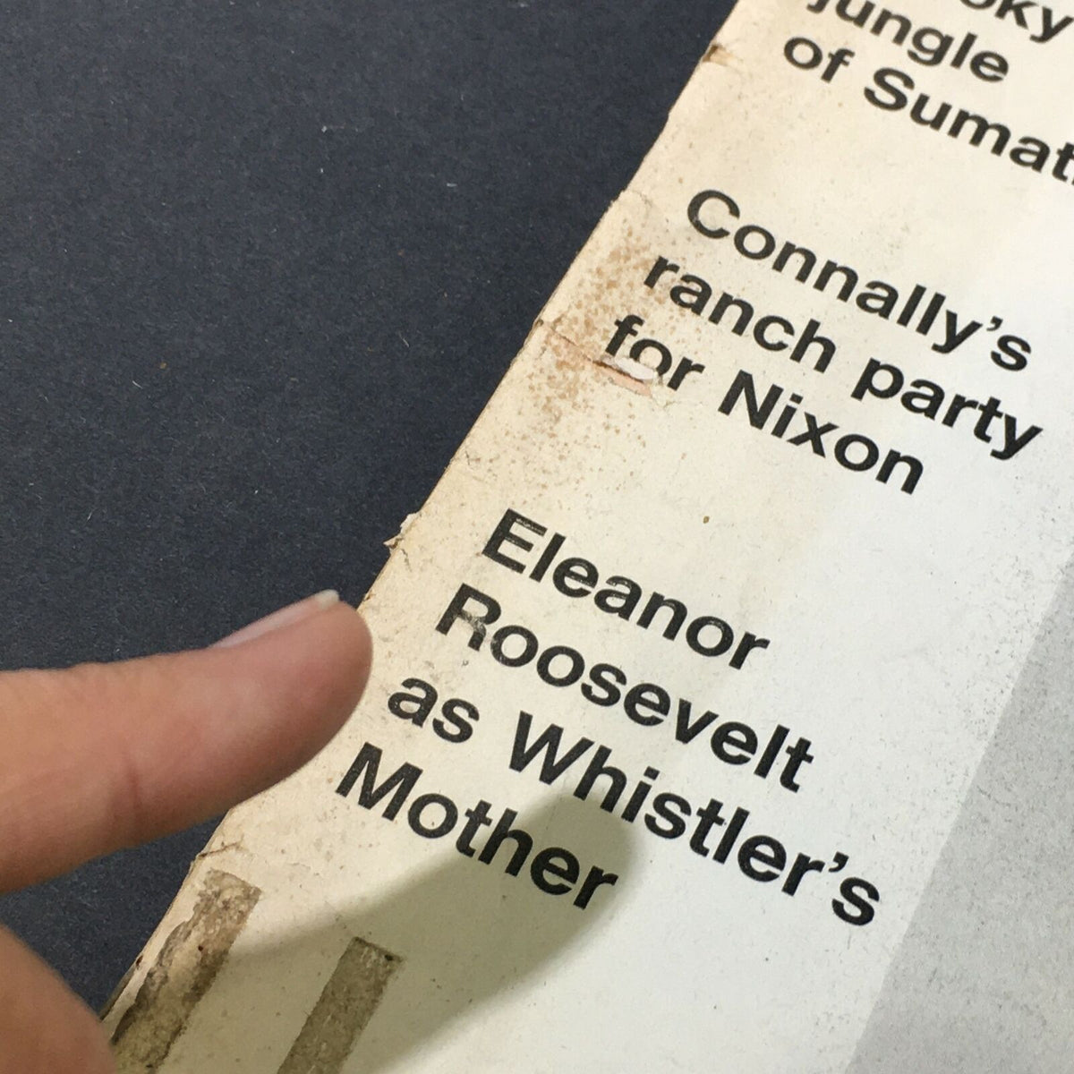 Close-up of VTG Life Magazine May 12 1972 highlighting Eleanor Roosevelt's mention in the context of Whistler's Mother, part of the magazine's content.