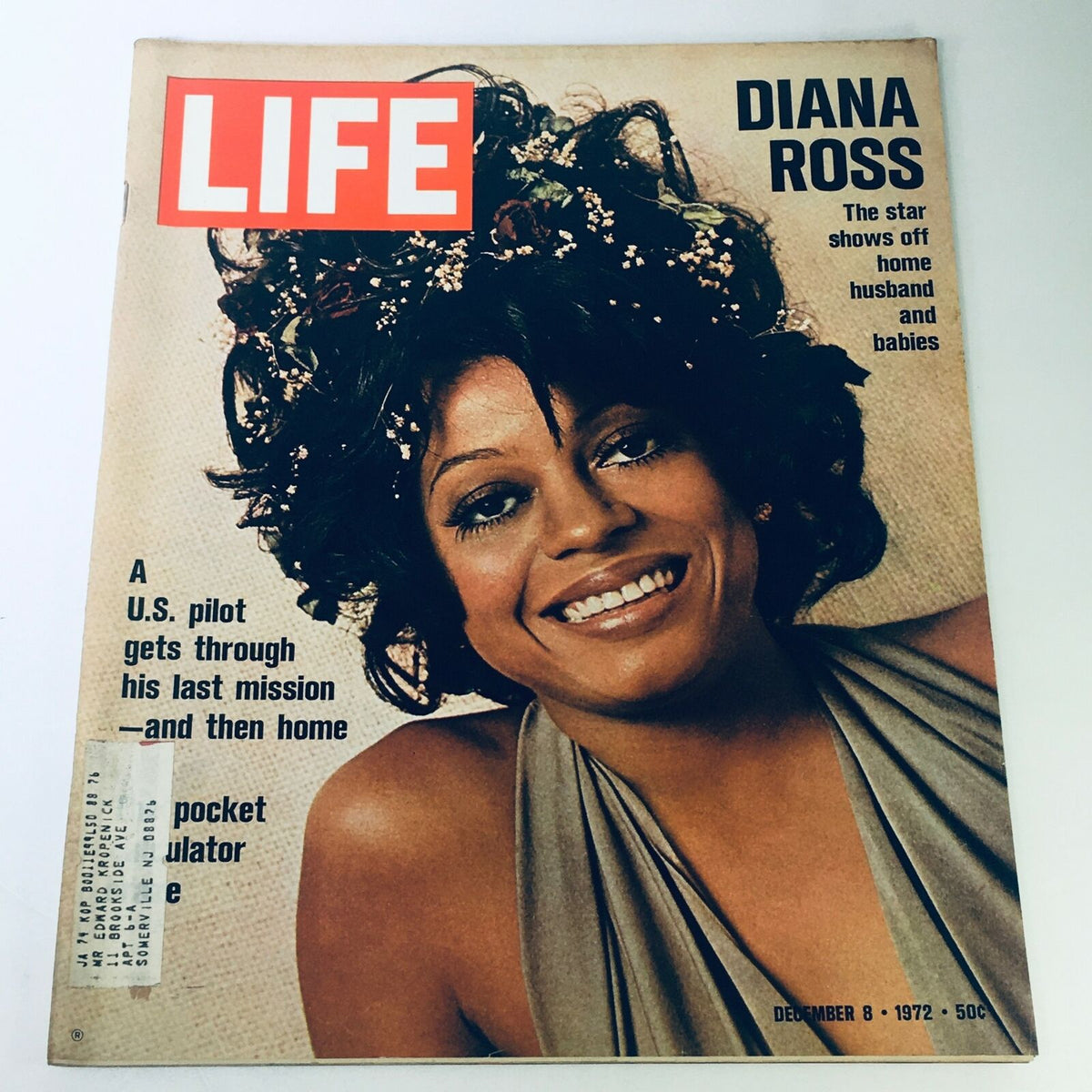 Life Magazine cover featuring Diana Ross, December 8, 1972, showcasing the iconic singer's home, husband, and babies.
