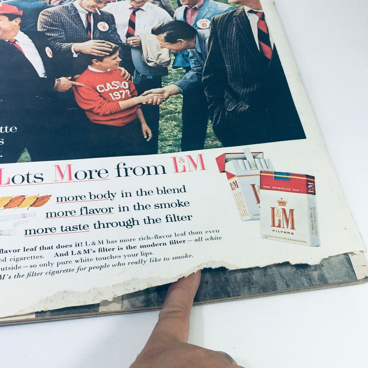 Inner page of the vintage Life Magazine from May 24, 1963, showcasing an advertisement for L&M cigarettes. Illustrates the promotional content from the era, adding to the magazine's historical context.