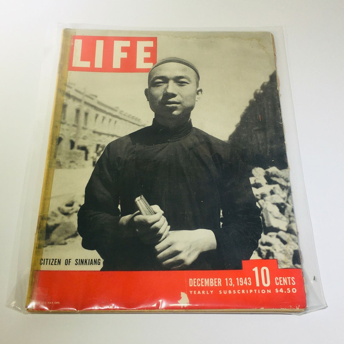 VTG Life Magazine Cover December 13 1943 featuring a portrait of a citizen of Sinkiang, highlighting World War II era history.