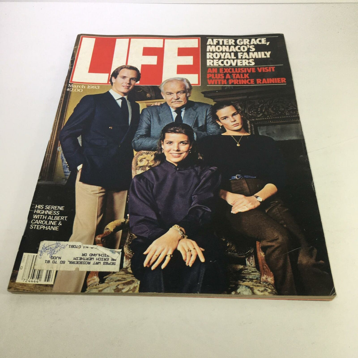 Life Magazine March 1983 cover featuring Monaco's royal family, showcasing their resilience after the loss of Princess Grace. The issue reflects on their recovery and includes an exclusive visit with Prince Rainier.