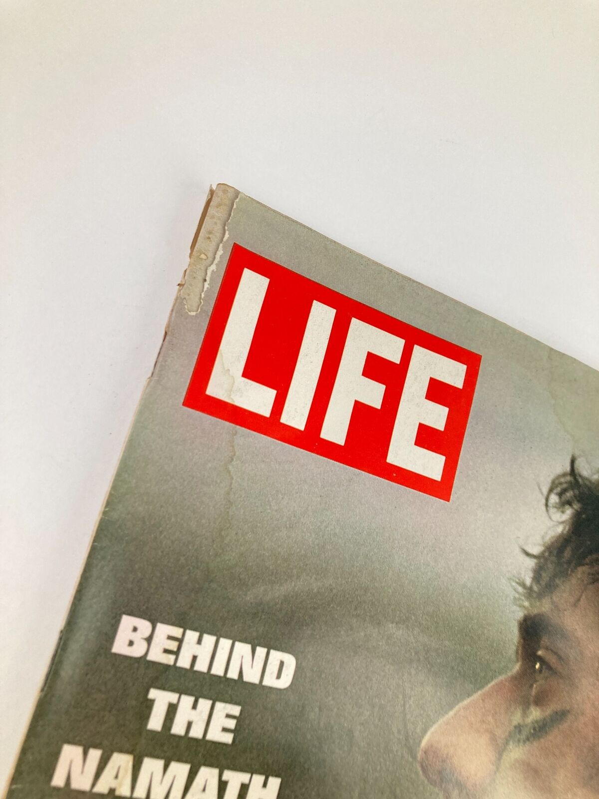 VTG Life Magazine June 20 1969 cover showing the title 'LIFE' prominently and the text 'BEHIND THE NAMATH' highlighting the focus on Joe Namath.