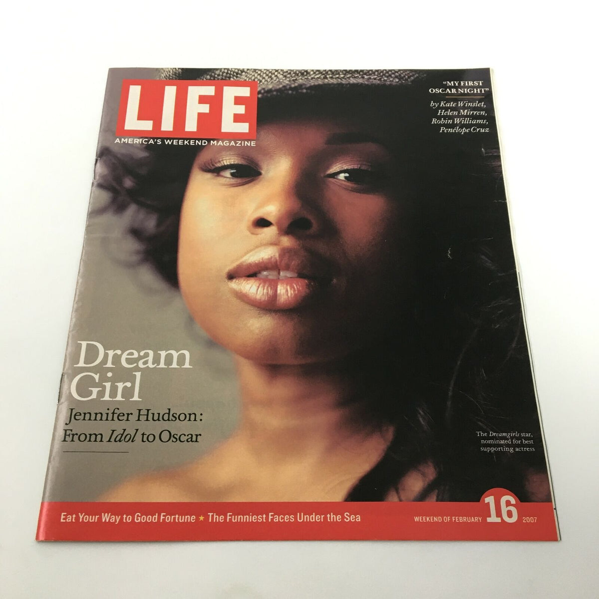 Life Magazine insert featuring Jennifer Hudson on the cover, dated February 16, 2007, highlighting her journey from Idol to Oscar.