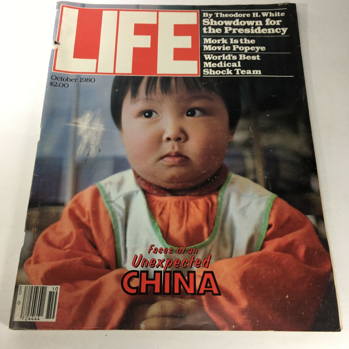 Cover of VTG Life Magazine: October 1980 featuring the article 'Showdown for Presidency' by Theodore H. White, showcasing a young child and the text 'Faces of an Unexpected China'.