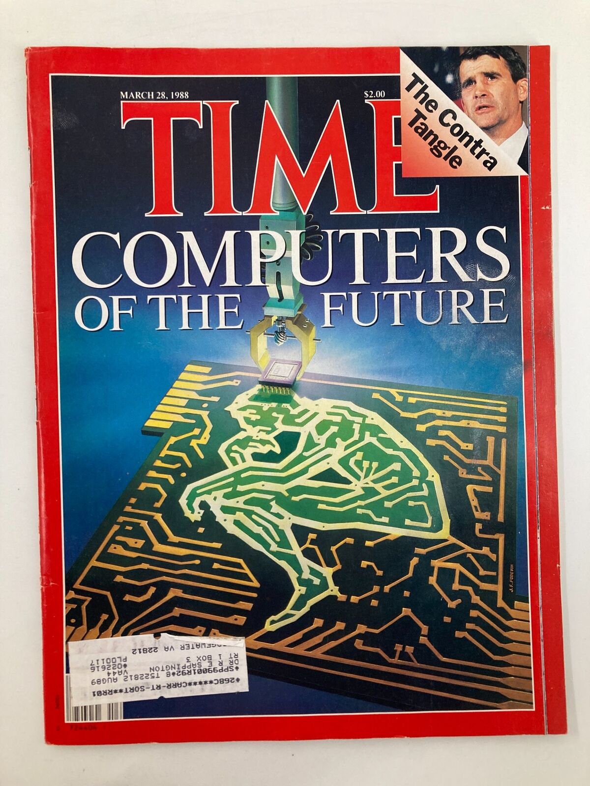 Vintage Time Magazine March 28 1988 Computers of the Future, The Contra Tangle