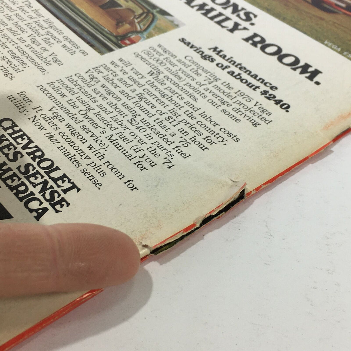 Inside page of VTG Time Magazine: July 4 1776, highlighting the magazine’s vintage condition with visible wear and tear.