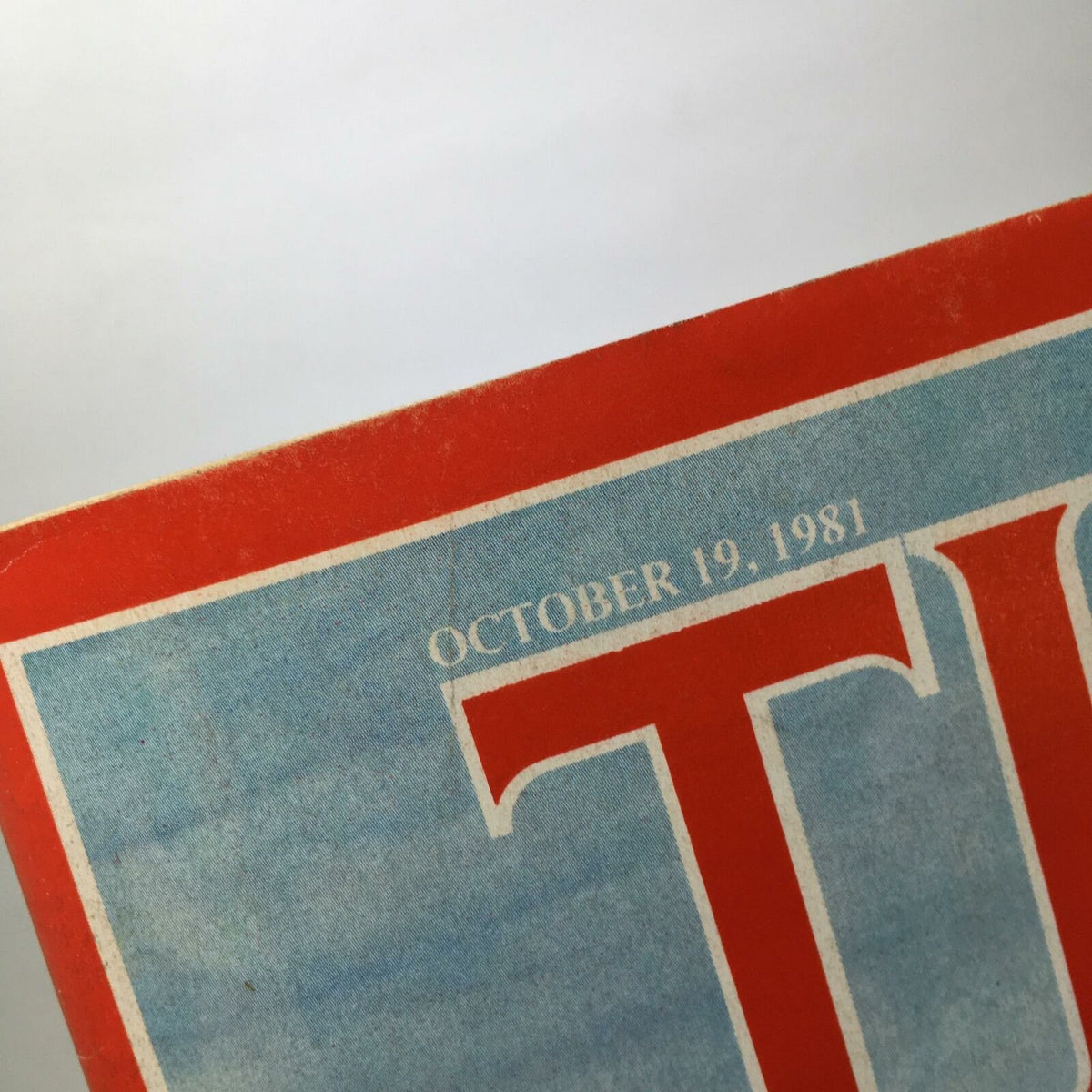 Close-up of the date on the Time Magazine cover from October 19, 1981.
