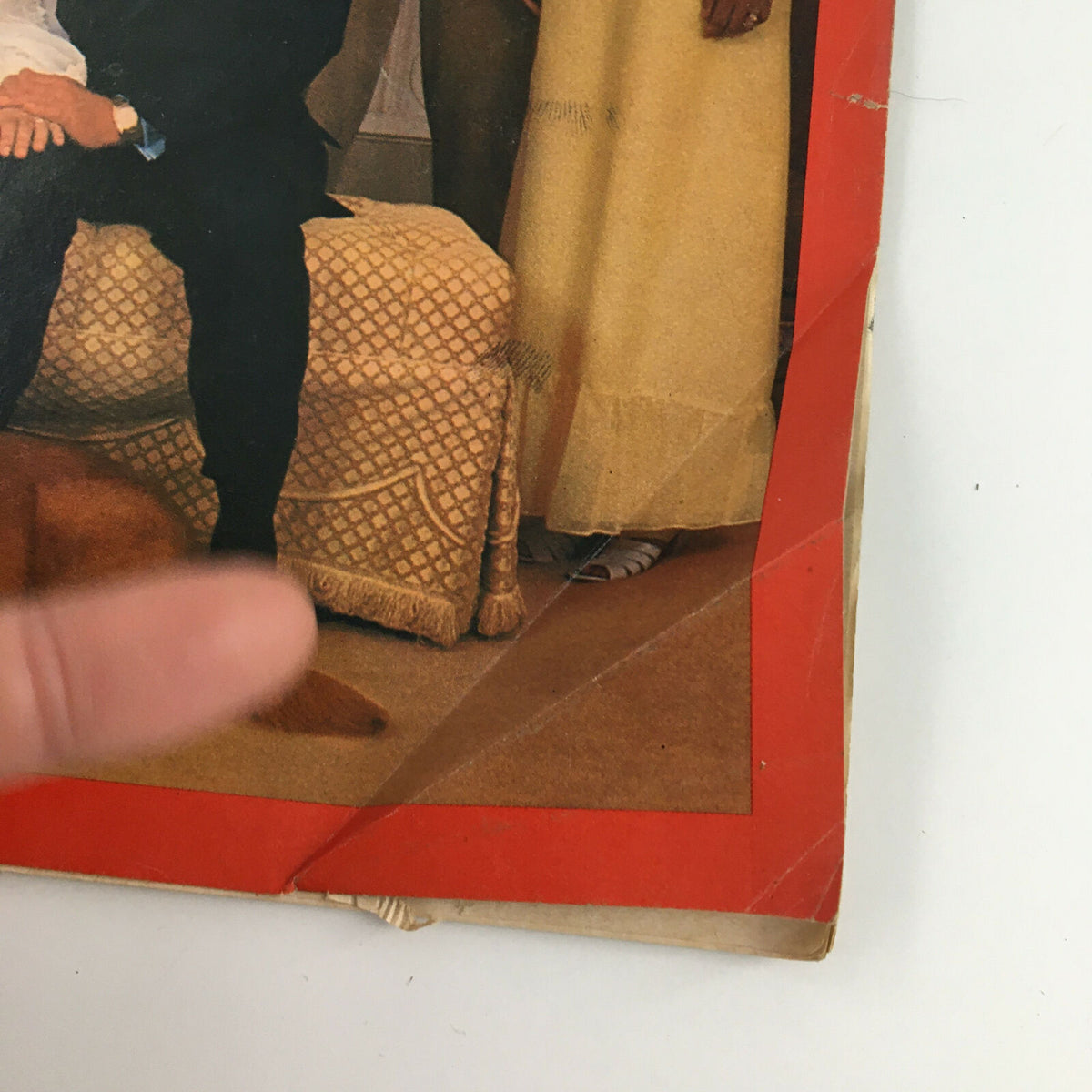 Cover of Time Magazine from July 28, 1975, featuring President Ford's first year in the White House, displaying a family gathering scene with a dog on a patterned ottoman.