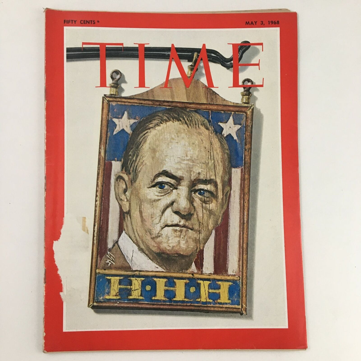 Cover of Time Magazine from May 3, 1968, featuring Vice President Hubert Horatio Humphrey, Volume 91, Number 18, highlighting a significant moment in American political history.