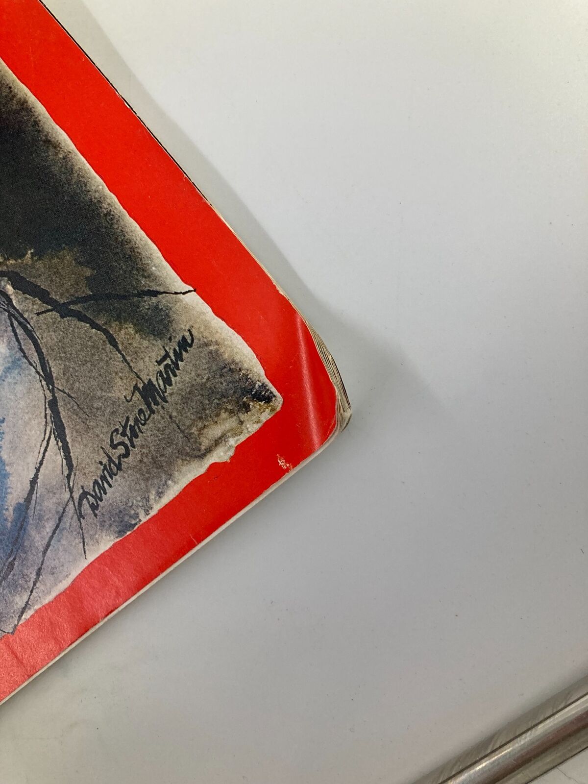 Corner detail of the VTG Time Magazine March 27 1972, showcasing the magazine's vintage condition with the artist's signature visible.