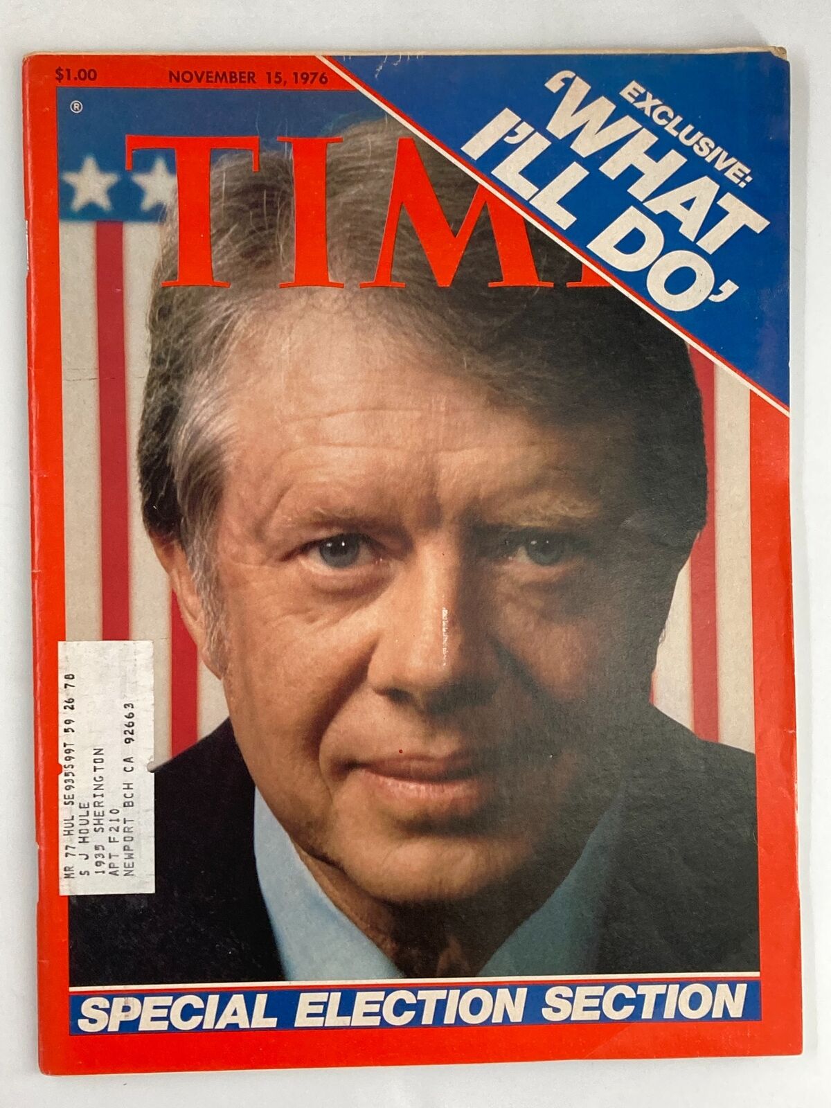 Vintage Time Magazine November 15 1976 Jimmy Carter Exclusive 'What I'll Do'