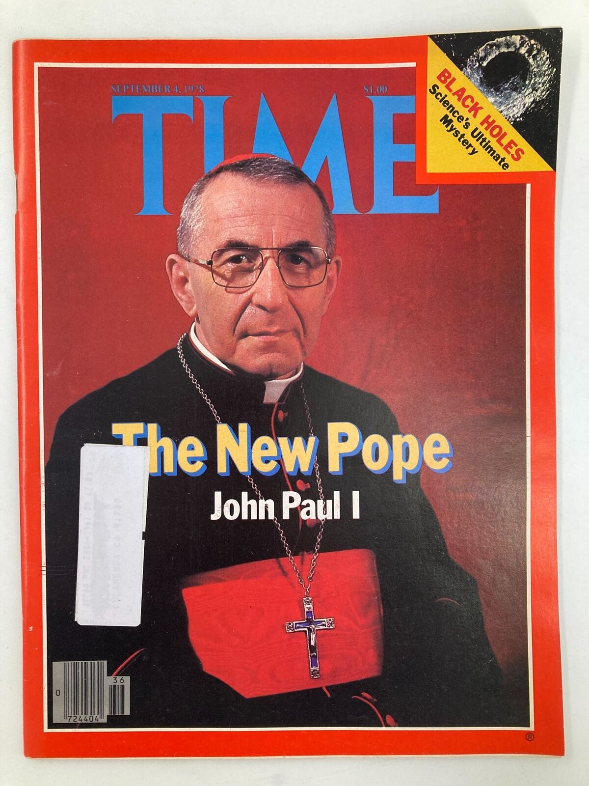 Cover of VTG Time Magazine September 4 1978 featuring Pope John Paul I, highlighting his significance and historic papacy.