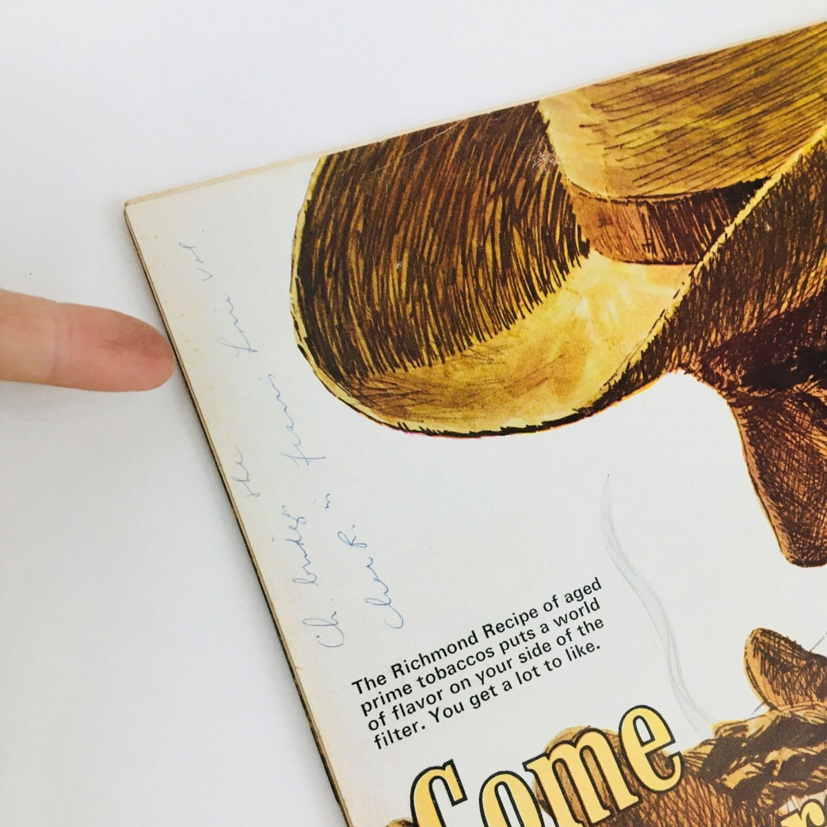 Back cover of Time Magazine January 15, 1965, displaying a tobacco advertisement with handwritten notes, showcasing the vintage style of Volume 85, No. 3.