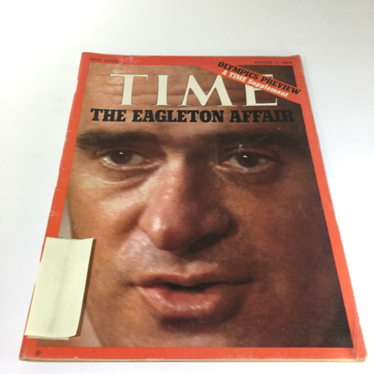 Time Magazine cover from August 7, 1972, featuring an article on The Eagleton Affair, showcasing significant political events from the 1972 presidential campaign.