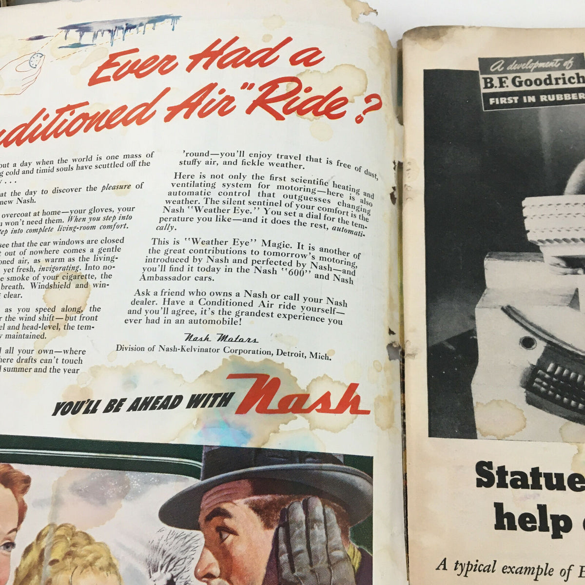 Advertisement page from Time Magazine November 11 1946 promoting Nash automobiles with featured text.