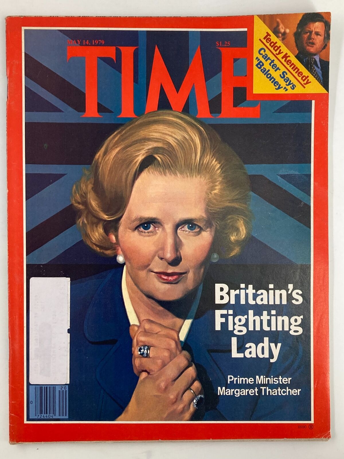 Vintage Time Magazine cover from May 14, 1979, featuring Margaret Thatcher, titled 'Britain's Fighting Lady,' showcasing Thatcher's portrait and significant political themes of the time.