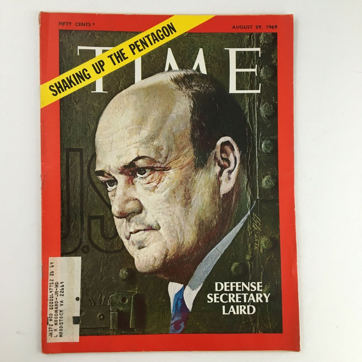 Cover of Time Magazine, August 29 1969, Vol. 94 No. 9 featuring Defense Secretary Melvin Laird, highlighting the theme 'Shaking Up the Pentagon'.