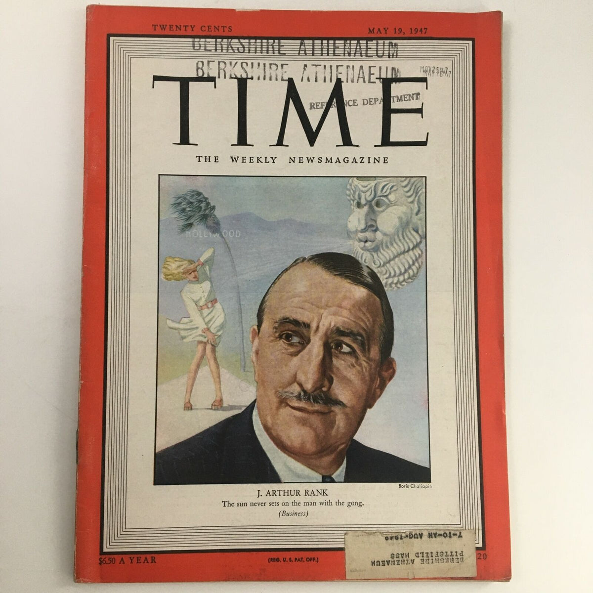 Cover of Time Magazine from May 19, 1947, featuring Joseph Arthur Rank, 1st Baron Rank, highlighted as a prominent figure in the British film industry.