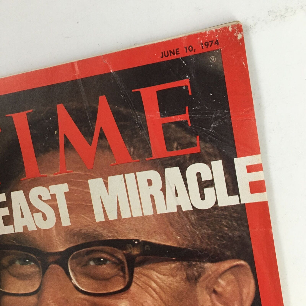 Close-up of the Time Magazine June 10 1974 Vol. 103 No. 23 cover, highlighting the title 'Mideast Miracle'.