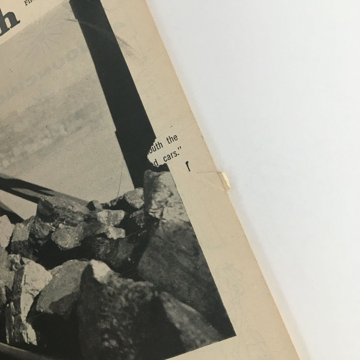 Inside detail of Time Magazine January 14 1952 Vol LIX No. 2, highlighting elements of the vintage publication with minor wear visible.