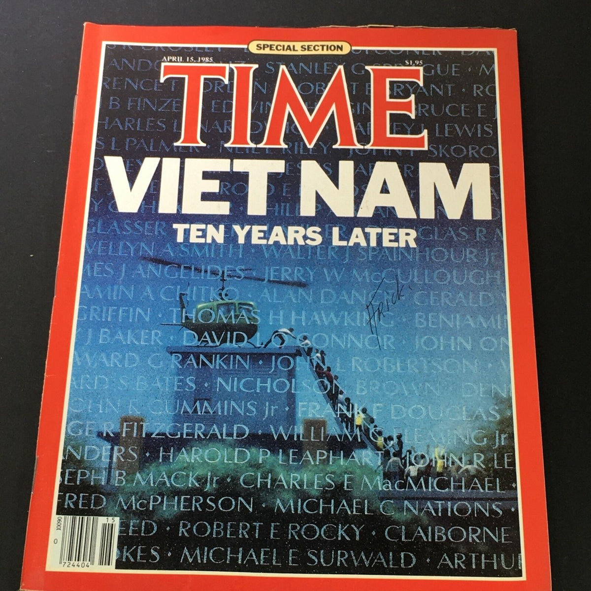 VTG Time Magazine April 15 1985 cover featuring special section on Vietnam ten years later, highlighting Thomas H. Hawking.
