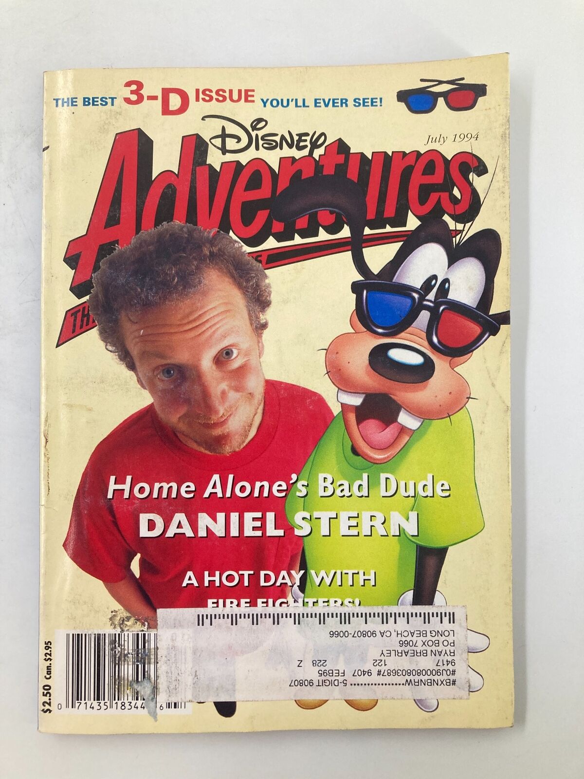 Cover of Disney Adventures Magazine July 1994 featuring Home Alone's Bad Dude Daniel Stern and playful character graphics. The magazine highlights childhood nostalgia and adventure.