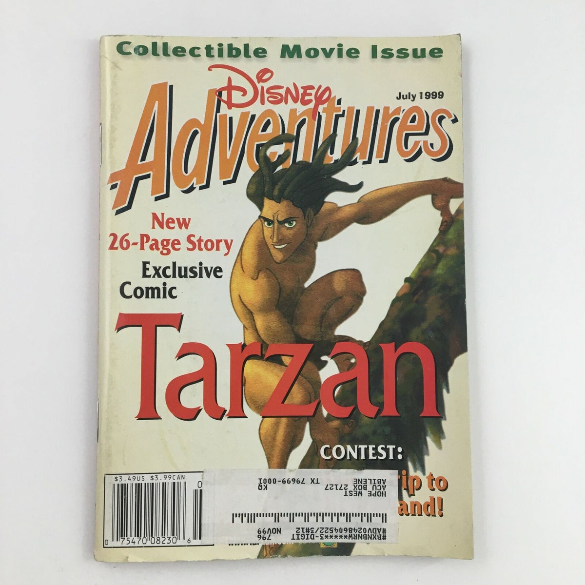 Disney Adventures Magazine July 1999 Exclusive Comic Tarzan Collectible Issue