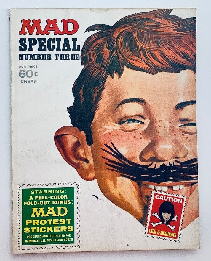 Cover of Mad Magazine Special #3 from 1970, titled 'Future Callbacks', featuring a playful illustration of a boy with a mustache and humorous stickers, showcasing its vintage comic charm.
